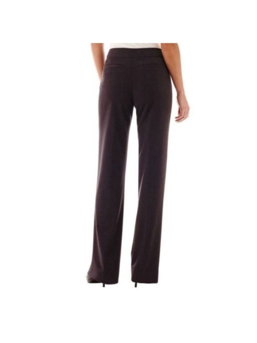 Liz Claiborne Audra Womens Off-White Straight-Leg Pants Size 12 Cotton Blend - Picture 14 of 14